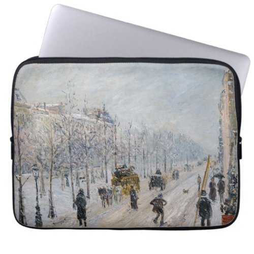 Camille Pissarro _ Outer Boulevards Snow Effect Laptop Sleeve