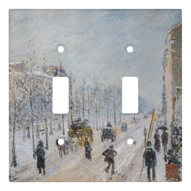 Camille Pissarro - Outer Boulevards, Snow Effect Light Switch Cover (Front)