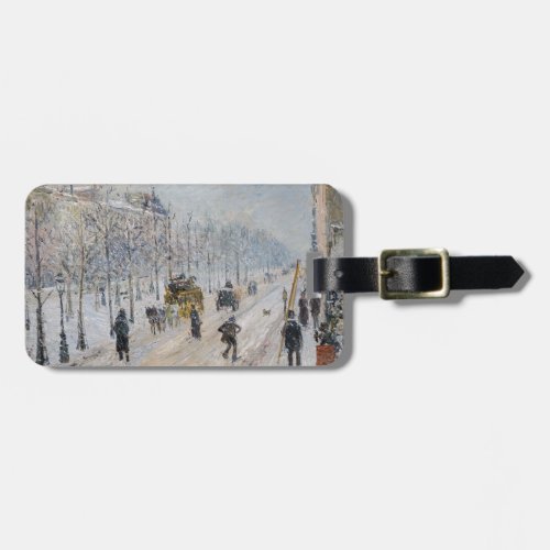 Camille Pissarro _ Outer Boulevards Snow Effect Luggage Tag