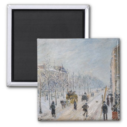 Camille Pissarro _ Outer Boulevards Snow Effect Magnet