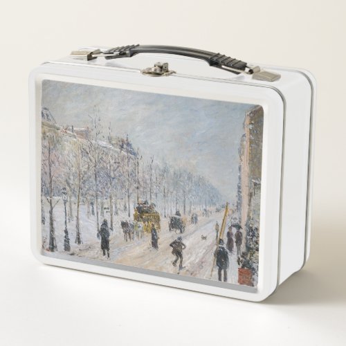 Camille Pissarro _ Outer Boulevards Snow Effect Metal Lunch Box