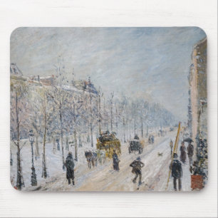 Camille Pissarro - Outer Boulevards, Snow Effect Mouse Pad