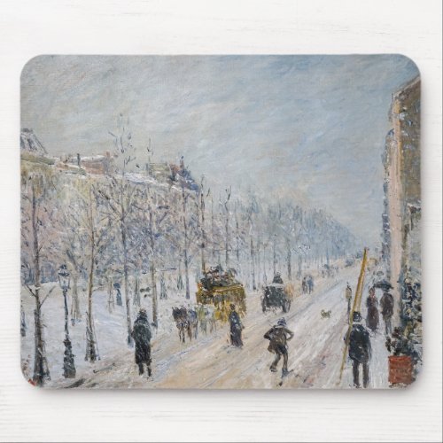 Camille Pissarro _ Outer Boulevards Snow Effect Mouse Pad