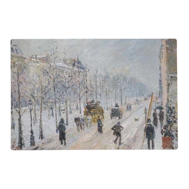 Camille Pissarro - Outer Boulevards, Snow Effect Placemat (Front)