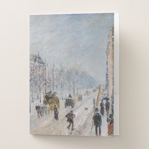 Camille Pissarro _ Outer Boulevards Snow Effect Pocket Folder