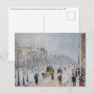 Camille Pissarro - Outer Boulevards, Snow Effect Postcard