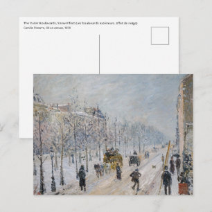 Camille Pissarro - Outer Boulevards, Snow Effect Postcard