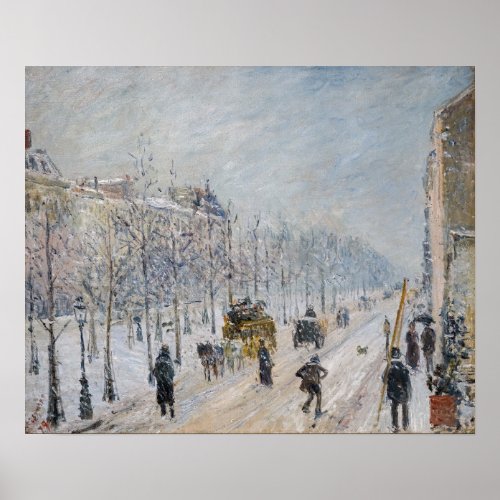 Camille Pissarro _ Outer Boulevards Snow Effect Poster