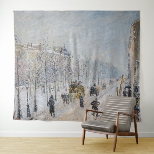 Camille Pissarro _ Outer Boulevards Snow Effect Tapestry