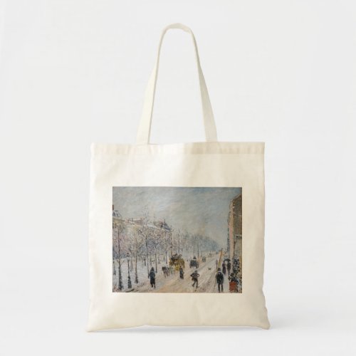 Camille Pissarro _ Outer Boulevards Snow Effect Tote Bag