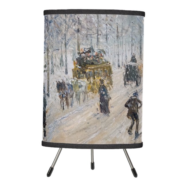 Camille Pissarro - Outer Boulevards, Snow Effect Tripod Lamp (Front)