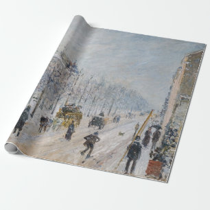 Camille Pissarro - Outer Boulevards, Snow Effect Wrapping Paper