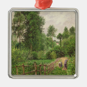 Camille Pissarro Paysage, temps gris a Eragny Metal Ornament