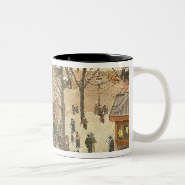 Camille Pissarro | Place du Theatre Francais, 1898 Two-Tone Coffee Mug (Right)