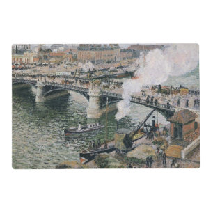 Camille Pissarro Pont Boieldieu in Rouen Painting Placemat