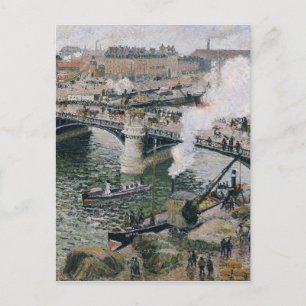 Camille Pissarro Pont Boieldieu in Rouen Painting Postcard