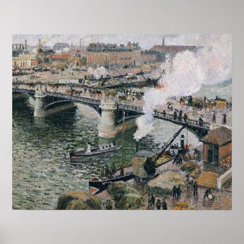 Camille Pissarro Pont Boieldieu in Rouen Painting Poster