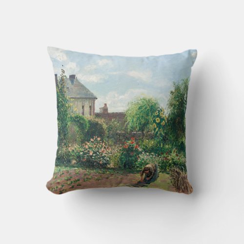 Camille Pissarro The Artists Garden at Eragny Throw Pillow