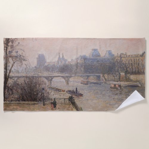 Camille Pissarro _ The Seine and the Louvre Beach Towel