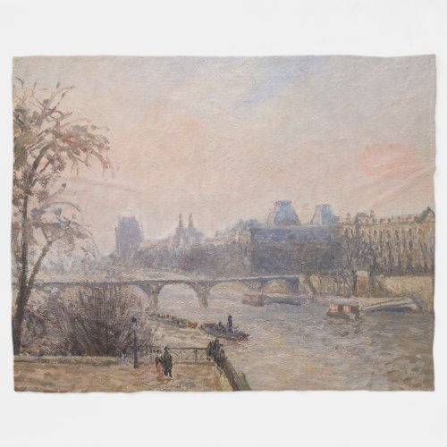 Camille Pissarro _ The Seine and the Louvre Fleece Blanket
