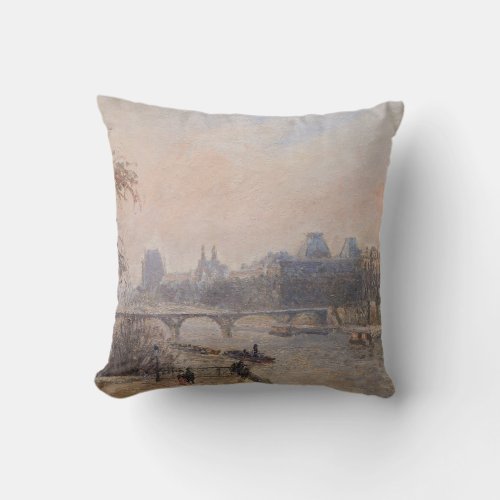 Camille Pissarro _ The Seine and the Louvre Throw Pillow