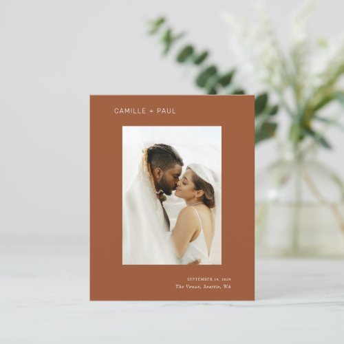 Camille Terracotta Modern Wedding Save the Date