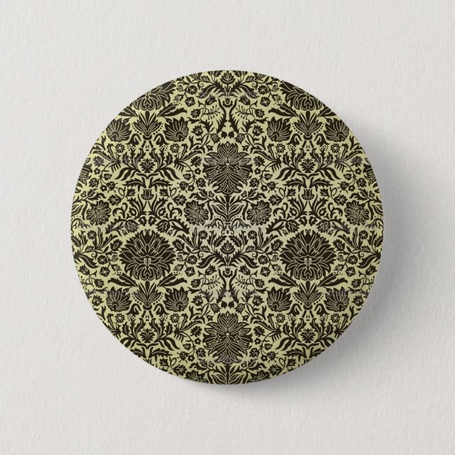 "Camille" Vintage Wall Paper Pinback Button (Front)