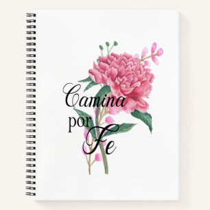 Camina por fe spanish bible verse notebook