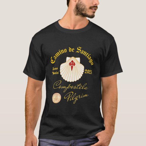 Camino De Santiago Anno Domini 2023 Scallop Shell  T_Shirt