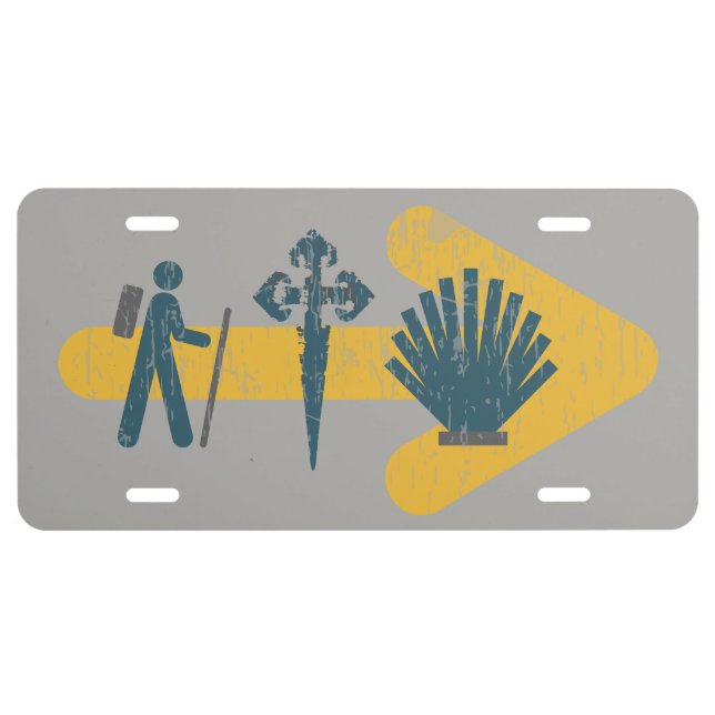 Camino de Santiago Arrow License Plate (Front)