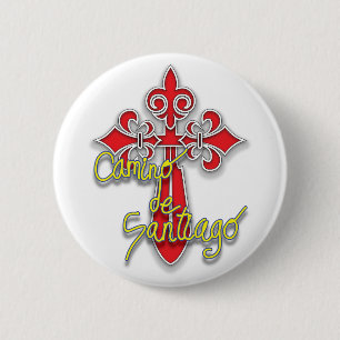 Camino de Santiago Cross Pinback Button