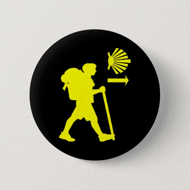Camino De Santiago De Compostela Spain Pilgrim Hik Button (Front)