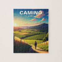 Camino de Santiago Hiker Hiking Sunset