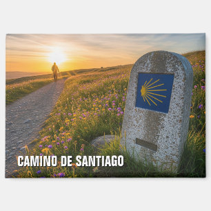 Camino de Santiago Hiker Sunset Magnet