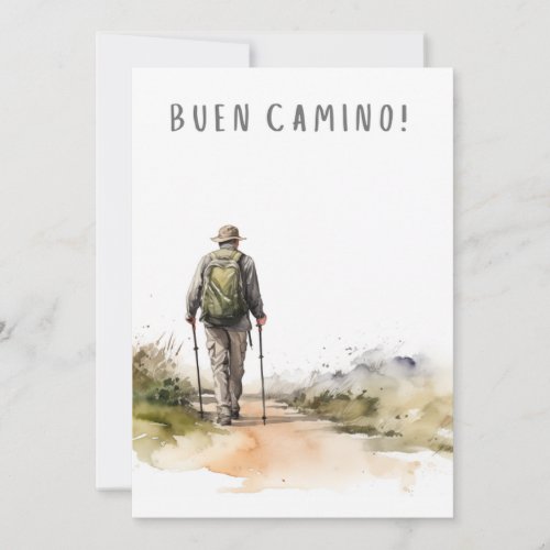 Camino de Santiago Hiking Man Card
