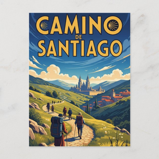 Camino de Santiago Hiking Postcard (Front)