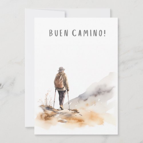 Camino de Santiago Hiking Woman Card