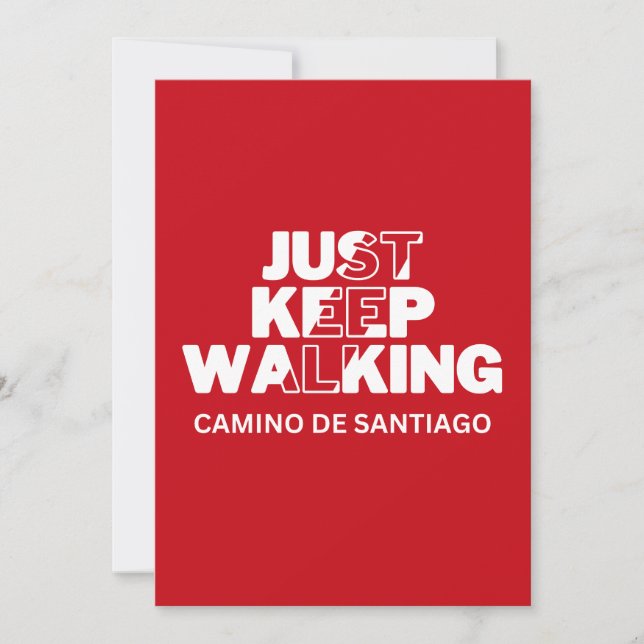 Camino de Santiago "Just Keep Walking" Red Card (Front)