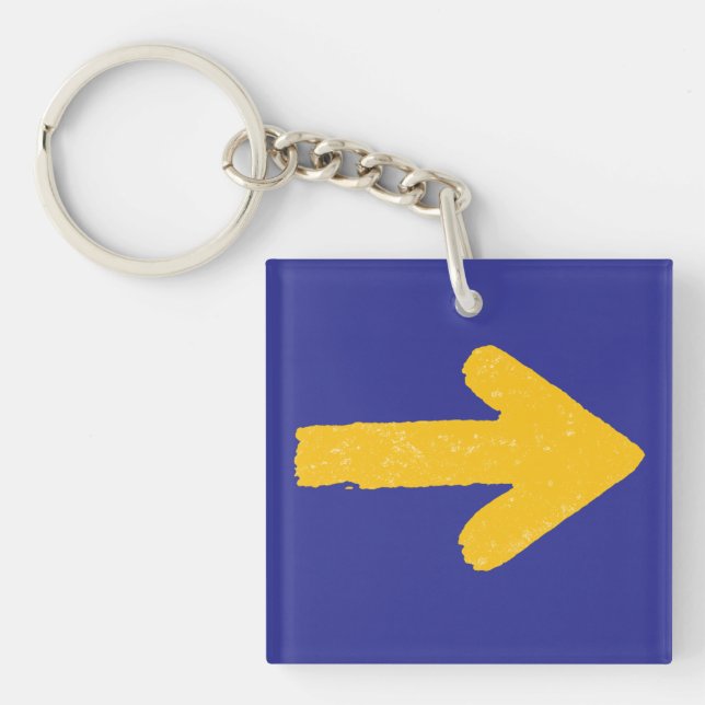 Camino de Santiago Keychain, Yellow Arrow & Shell Keychain (Front)