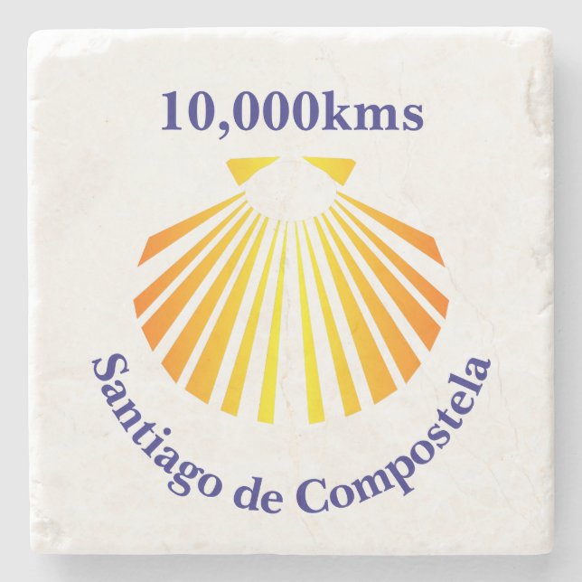 Camino de Santiago logo Stone Coaster (Front)