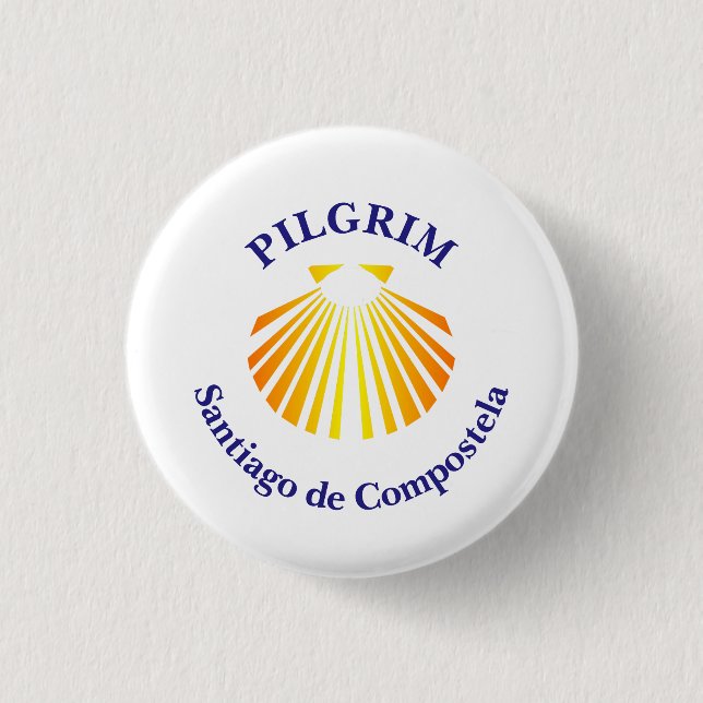 Camino de Santiago Pilgrim Button (Front)