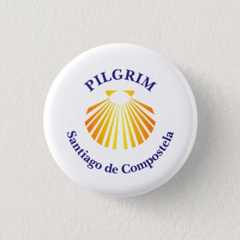 Camino De Santiago Pilgrim Button by customizedgifts at Zazzle