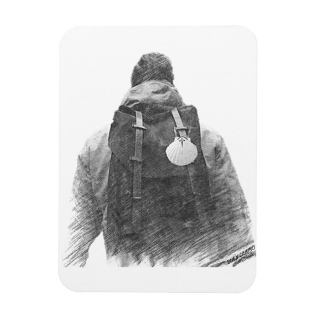 Camino de Santiago Pilgrim Magnet (Vertical)
