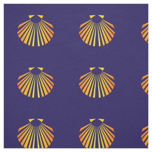 Camino de santiago scallop shell fabric