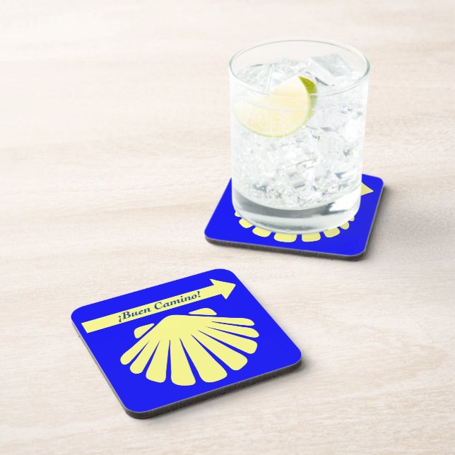 Camino de Santiago Symbols Beverage Coaster (Right Side)