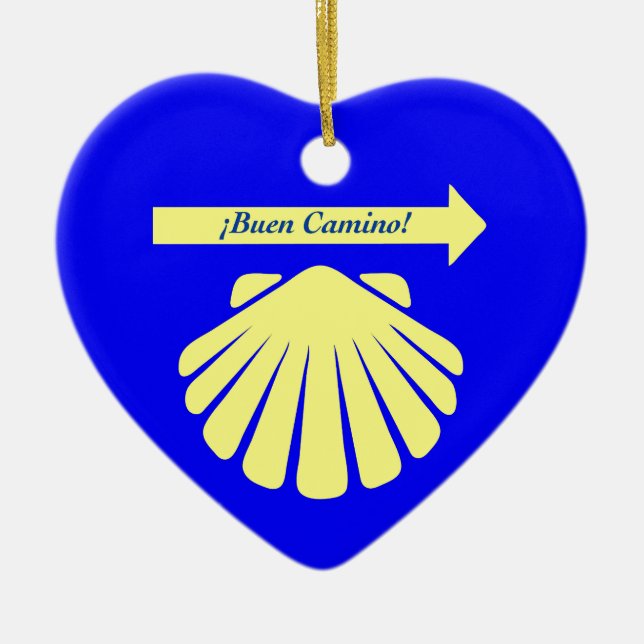 Camino de Santiago Symbols Ceramic Ornament (Front)