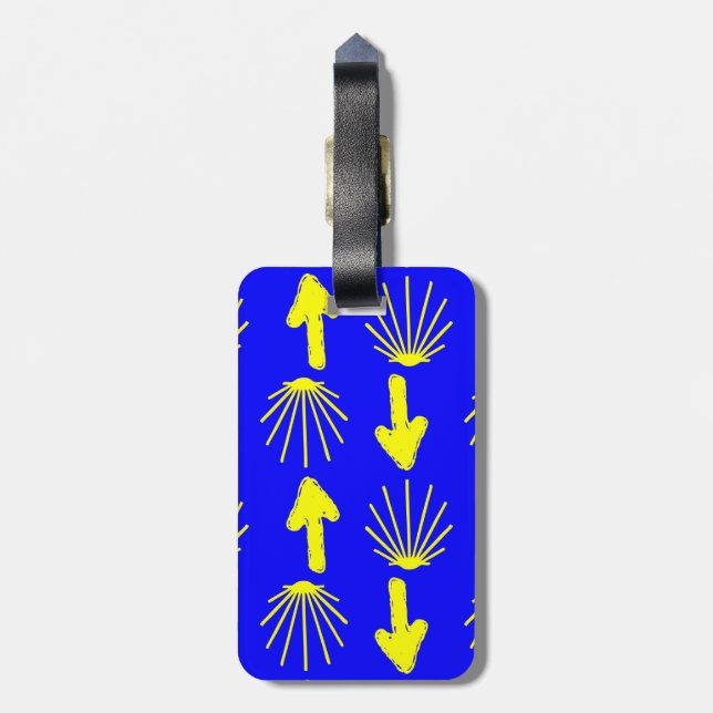 Camino de Santiago Symbols Luggage Tag (Back Vertical)