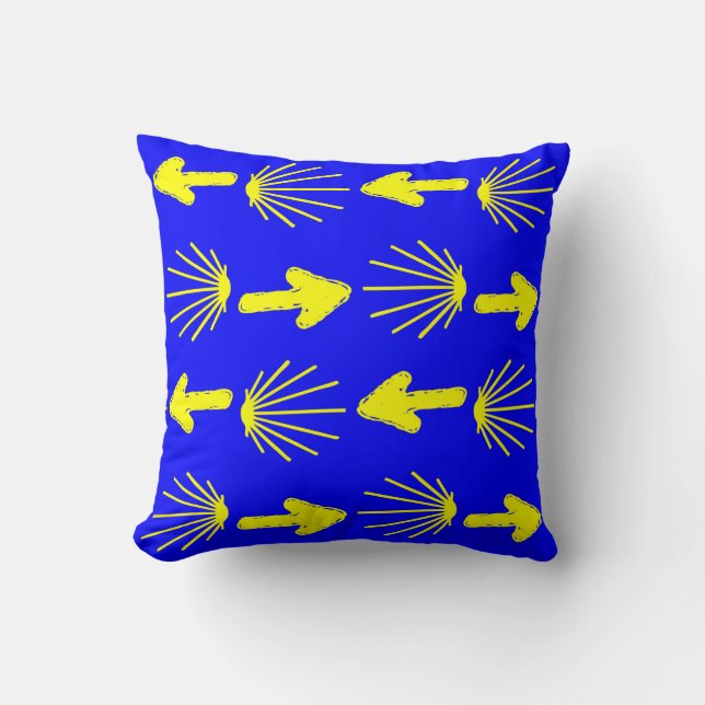 Camino de Santiago Symbols Throw Pillow (Front)
