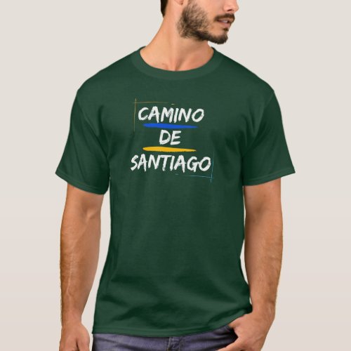 Camino de Santiago Text_Only White Text Design T_Shirt