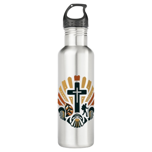 Camino de Santiago The way of st James 0186 Stainless Steel Water Bottle (Front)